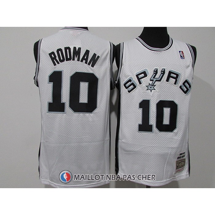 Maillot San Antonio Spurs Dennis Rodman NO 10 Mitchell & Ness 1983-84 blanc
